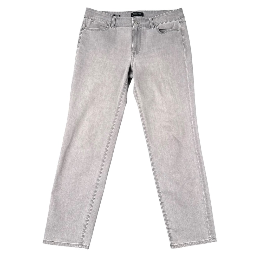 Talbots Flawless Five-Pocket Boyfriend Jeans Women 10 Gray Relaxed Fit Denim 704